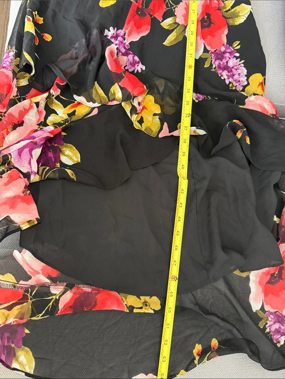 Lulus Love in Bloom Black Floral Print Off-the-Shoulder High-low Dress Size M - Picture 12 of 12
